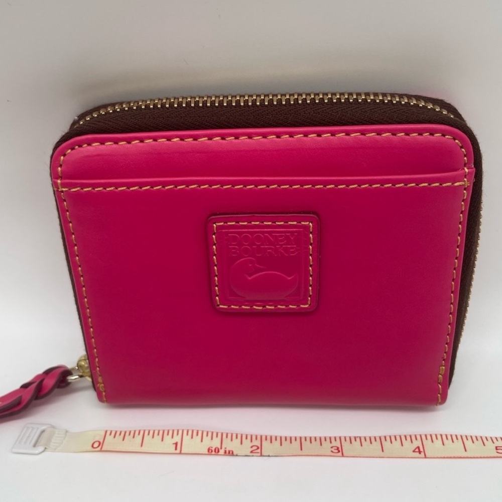 Dooney & Bourke Florentine Leather Zip Around Wallet Hot Pink Fuchsia 🩷🌸